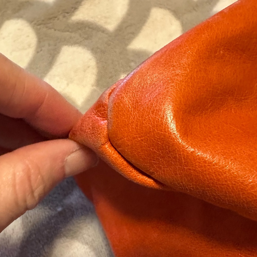HOBO Salina Russet Orange Leather Satchel / Shoulder Bag - Picture 8 of 14
